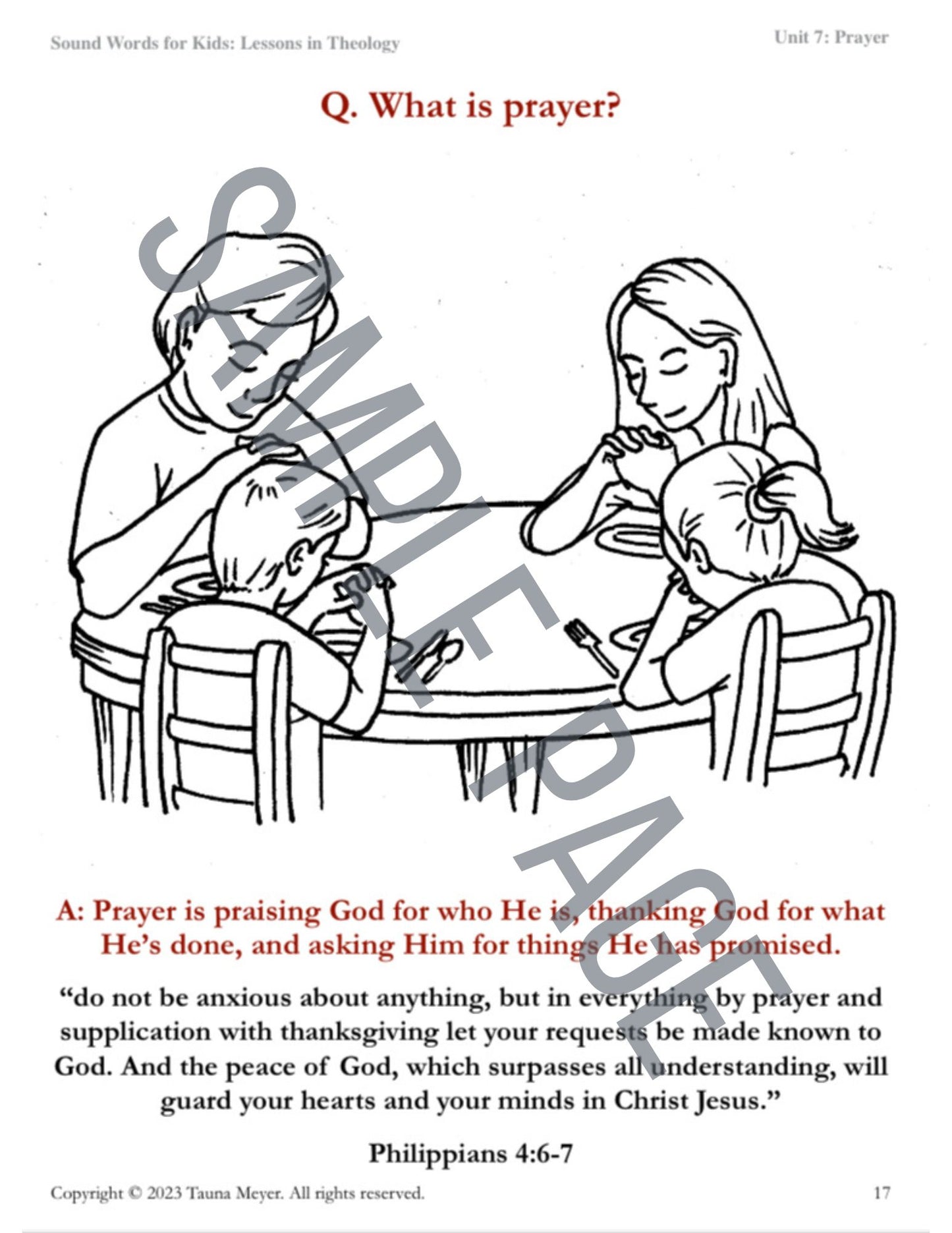 Prayer (Sound Words for Kids: Lessons in Theology, Unit 7)
