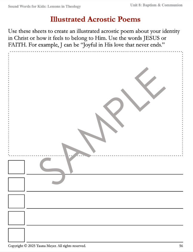 Baptism & Communion (Sound Words for Kids: Lessons in Theology, Unit 8)