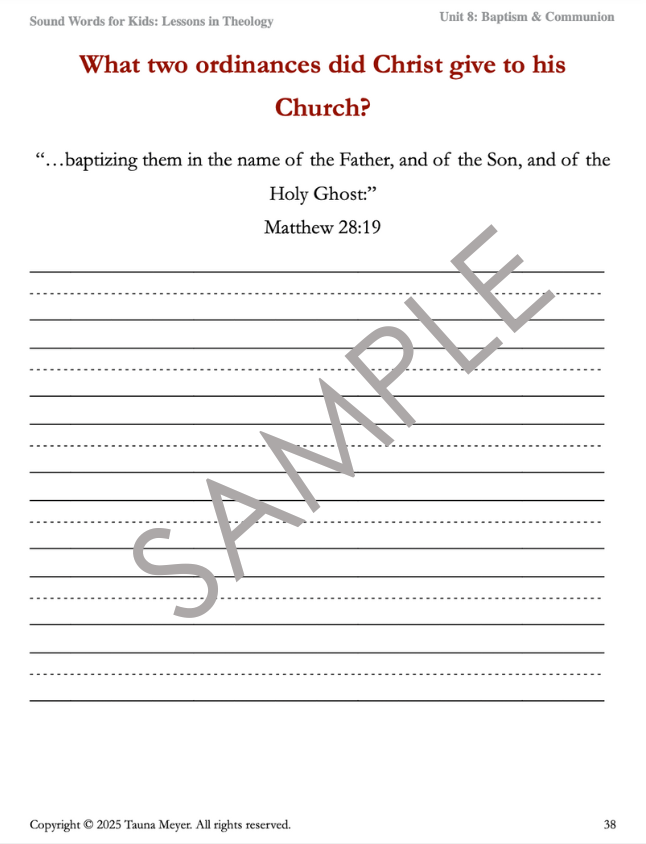 Baptism & Communion (Sound Words for Kids: Lessons in Theology, Unit 8)