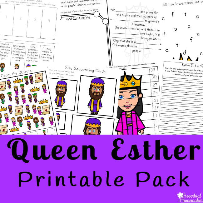 Queen Esther Printable Pack – Proverbial Homemaker