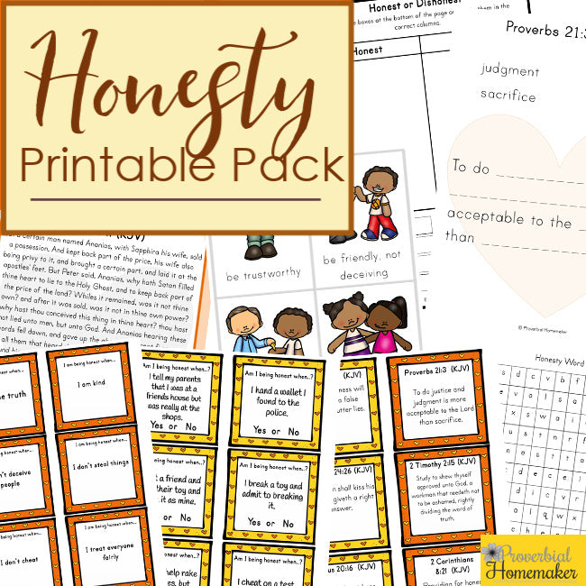 Honesty Printable Pack – Proverbial Homemaker