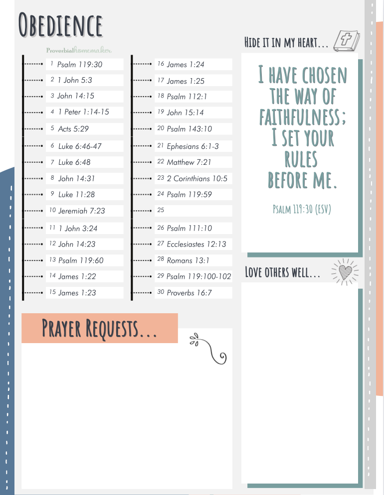 1 Year of Praying the Scripture for Character (ESV and KJV)