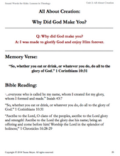 All About Creation (Sound Words for Kids: Lessons in Theology, Unit 2)