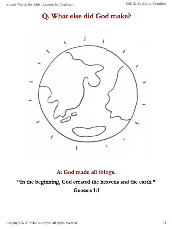 All About Creation (Sound Words for Kids: Lessons in Theology, Unit 2)
