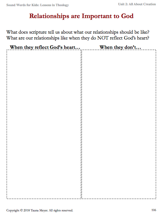 All About Creation (Sound Words for Kids: Lessons in Theology, Unit 2)