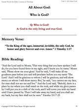 All About God (Sound Words for Kids: Lessons in Theology, Unit 1)