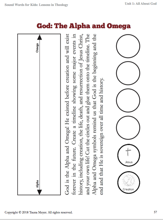 All About God (Sound Words for Kids: Lessons in Theology, Unit 1)