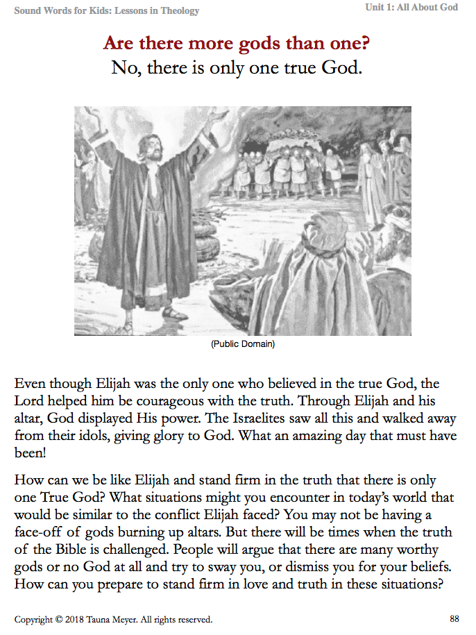 All About God (Sound Words for Kids: Lessons in Theology, Unit 1)