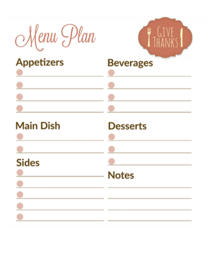 Holiday Planner for Thanksgiving & Christmas