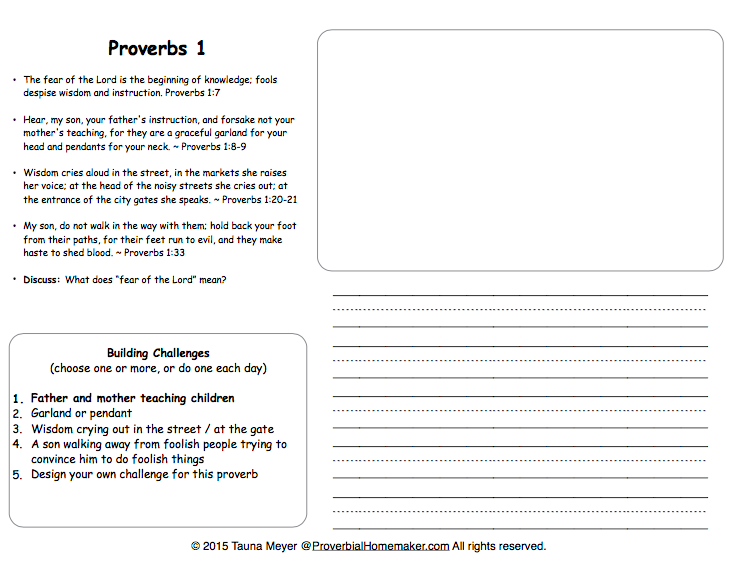 Proverbs Brick Challenge & Learning Pack