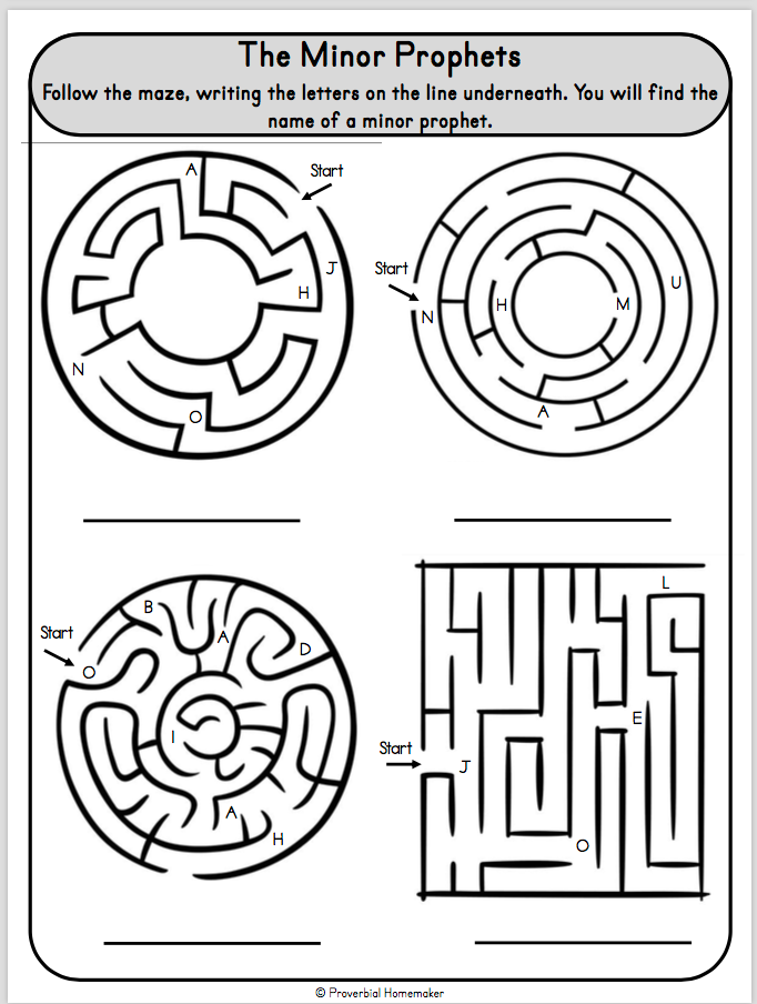 Minor Prophets Bible Lesson Printable Pack