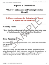 Baptism & Communion (Sound Words for Kids: Lessons in Theology, Unit 8)