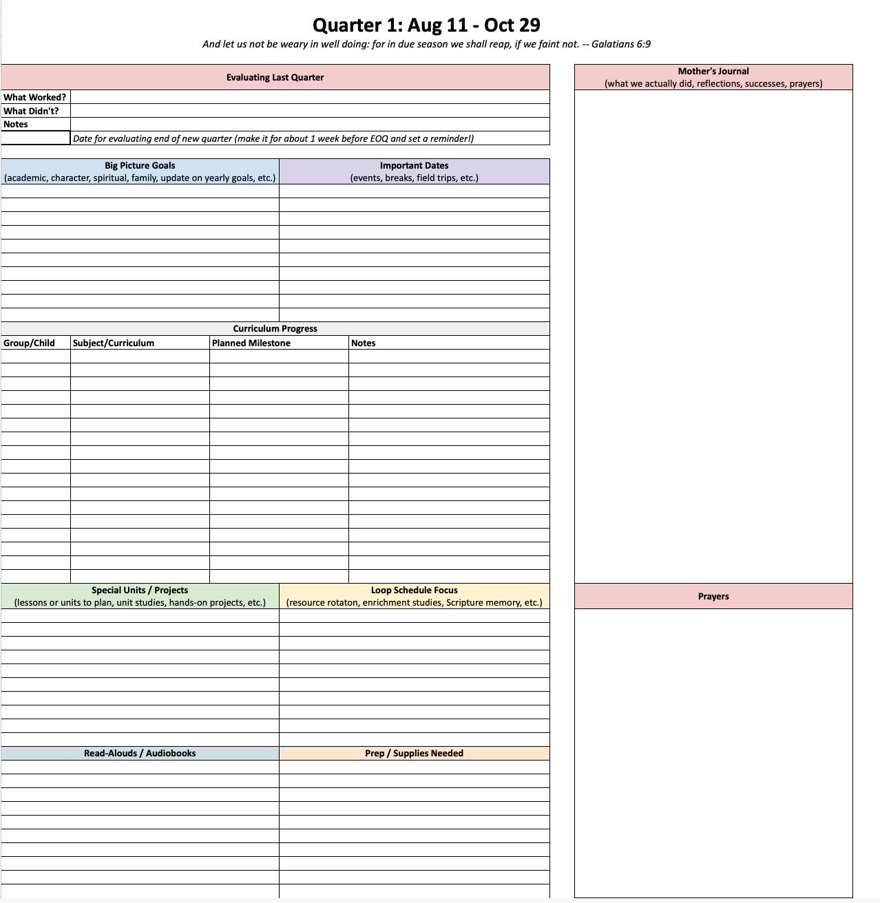 ⭐️NEW!⭐️ Rhythms & Routines Homeschool Planner -- Google Sheets Edition