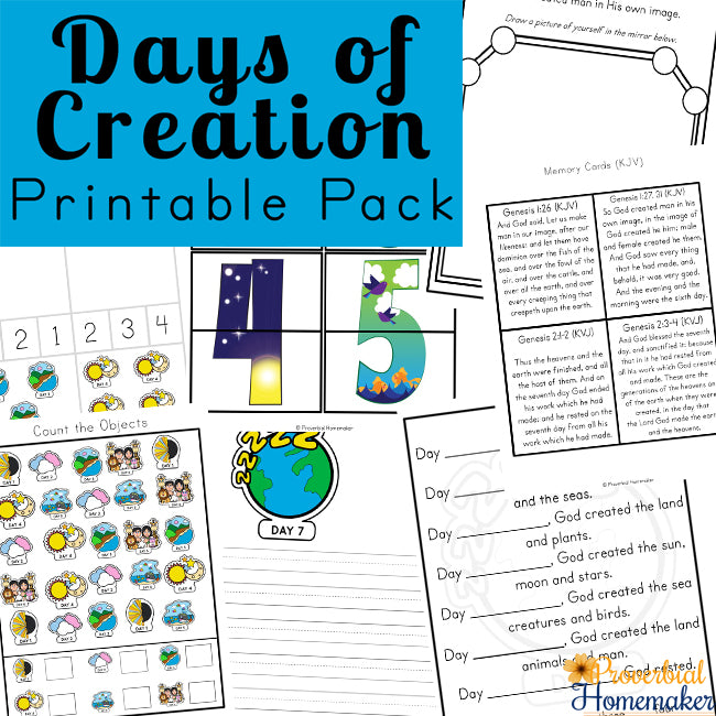 Days of Creation Printable Pack – Proverbial Homemaker