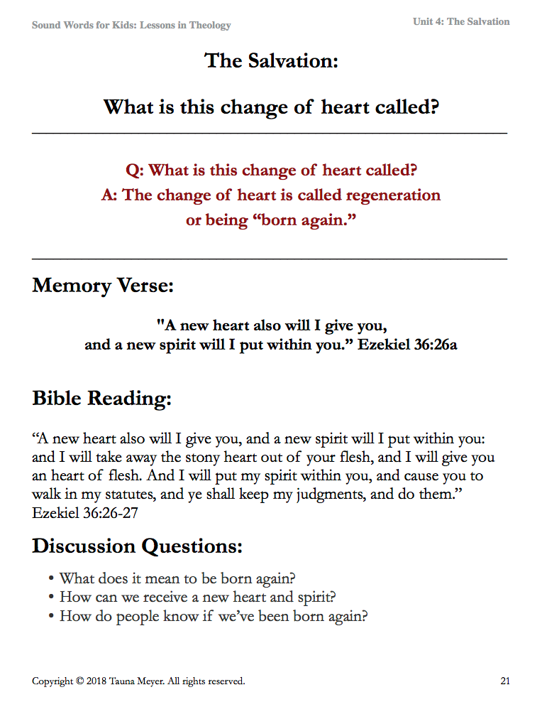Salvation (Sound Words for Kids: Lessons in Theology, Unit 4)