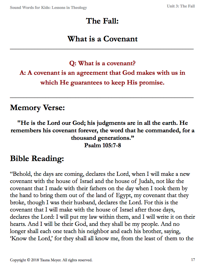 The Fall (Sound Words for Kids: Lessons in Theology, Unit 3)