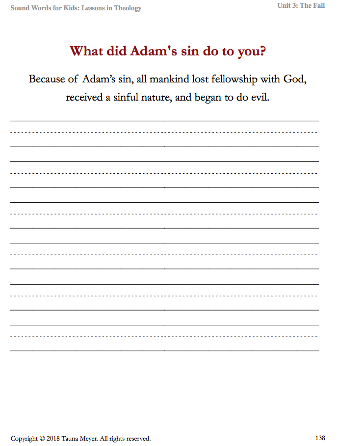 The Fall (Sound Words for Kids: Lessons in Theology, Unit 3)