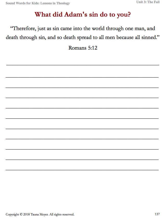 The Fall (Sound Words for Kids: Lessons in Theology, Unit 3)