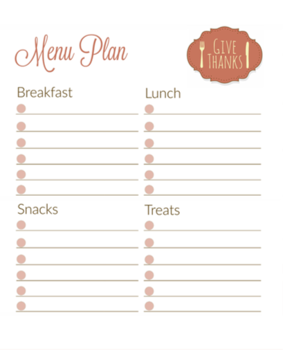Holiday Planner for Thanksgiving & Christmas