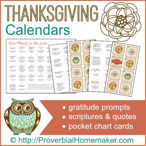 Thanksgiving Countdown Calendars & Gratitude Prompts